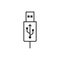 Usb cable type Icon - editable stroke