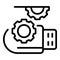 Usb cyber icon outline vector. Fraud theft