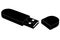 USB flash drive. Black flat icon