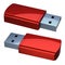 USB flash drive memory stick close-up red glossy