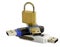 Usb flash memory and padlock