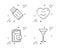 Usb flash, Smile chat and Checklist icons set. Martini glass sign. Memory stick, Heart face, Survey. Wine. Vector