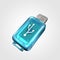 USB Flashdisk data transfer 3D illustration