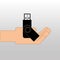 USB memory drive black icon design