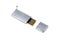 USB memory stick - Metal flash drive on white insulated background