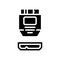 usb micro b glyph icon vector illustration