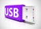 USB stick shows data storage of computer information - 3d illustration