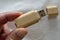 USB storage stick made of wood