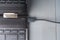 USB Type C grey cable connected to the laptop computer