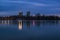 Usce view from the Sava river at night, Belgrade, Serbia