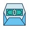 USD Money in Opened Envelope vector Commision concept colored icon