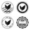 USDA organic. Set of stamp for organic, ecological product or food. Vector icon for product without GMO. Stamp with two Eco leaves