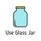 use glass jar color filled vector icon