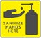Use hand sanitiser clean hands wash, Hand sanitizer sign, symbol, sign hygiene here. Covid19, Coronavirus. Vector illustrationimag