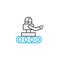 Use of robots linear icon concept. Use of robots line vector sign, symbol, illustration.