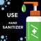 Use Sanitizer. Concept Banner to Protect Corona Virus or Covid-19 on Black Background