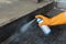 Use spray Solvent Remover to cleaning the welding surface