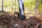 With the use of tractors and skid steers, land was cleared of roots to prepare for a housing subdivision development