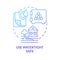 Use watertight safe blue gradient concept icon