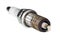 Used burned spark plug over white