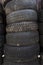 Used car tires. close-up