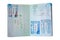 Used dutch passport, stamp page