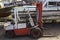 Used forklift truck in yard