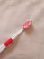 Used kids toothbrush red and white colors