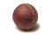 Used leather cricket ball