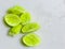 Used lemon peel on white background, Fresh seasoning of Thailand, limes peel