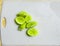 Used lemon peel on white background, Fresh seasoning of Thailand, limes peel