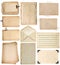 Used paper sheets. vintage book pages, cardboards, music notes,