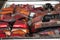 Used rear or tail lights components at scrap yard