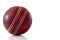 Used red leather cricket ball