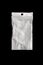 Used and rumpled white plastic packet with zip lock isolated on black. Concept of pollution and environmental protection