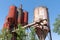 Used rusty concrete plant abandoned in an industrial wasteland in Trentemoult village in France