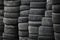 Used stacked tires background