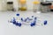 Used vials in the analytical instrument