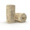 Used Wine Cork on white. 3D illustration