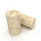 Used Wine Cork on white. 3D illustration