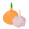 Useful food icon isometric vector. Organic freshly harvested garlic near onion