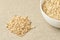 Useful tasty porridge. Oatmeal for breakfast. Light neutral background