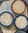 Useful whole grain diet cereals for food full of vitamins and minerals oatmeal rice unpolished and green buckwheat