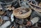 Useless, rusty brake discs shock absorber and other parts