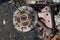 Useless, rusty clutch discs and other parts