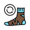 useless sock color icon vector isolated illustration