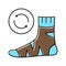 useless sock color icon vector isolated illustration