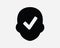 User Approved Icon. Profile Account Apporve Approval Verified Symbol Avatar Member Verify Verification Tick Ticked Accpeted Accept