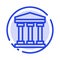 User, Bank, Cash Blue Dotted Line Line Icon