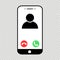 User call icon, incomimg phone, mockup digital mobile, flat design vector illustration